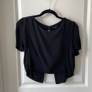 Olivaceous Cropped Black Top